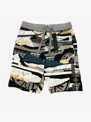 Bermudas con mecanismo de relojería en color gris y verde 