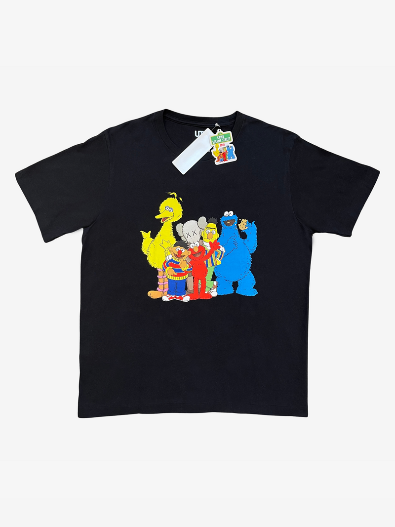 Uniqlo x Kaws x Sesame Street Black Group #2 T-Shirt