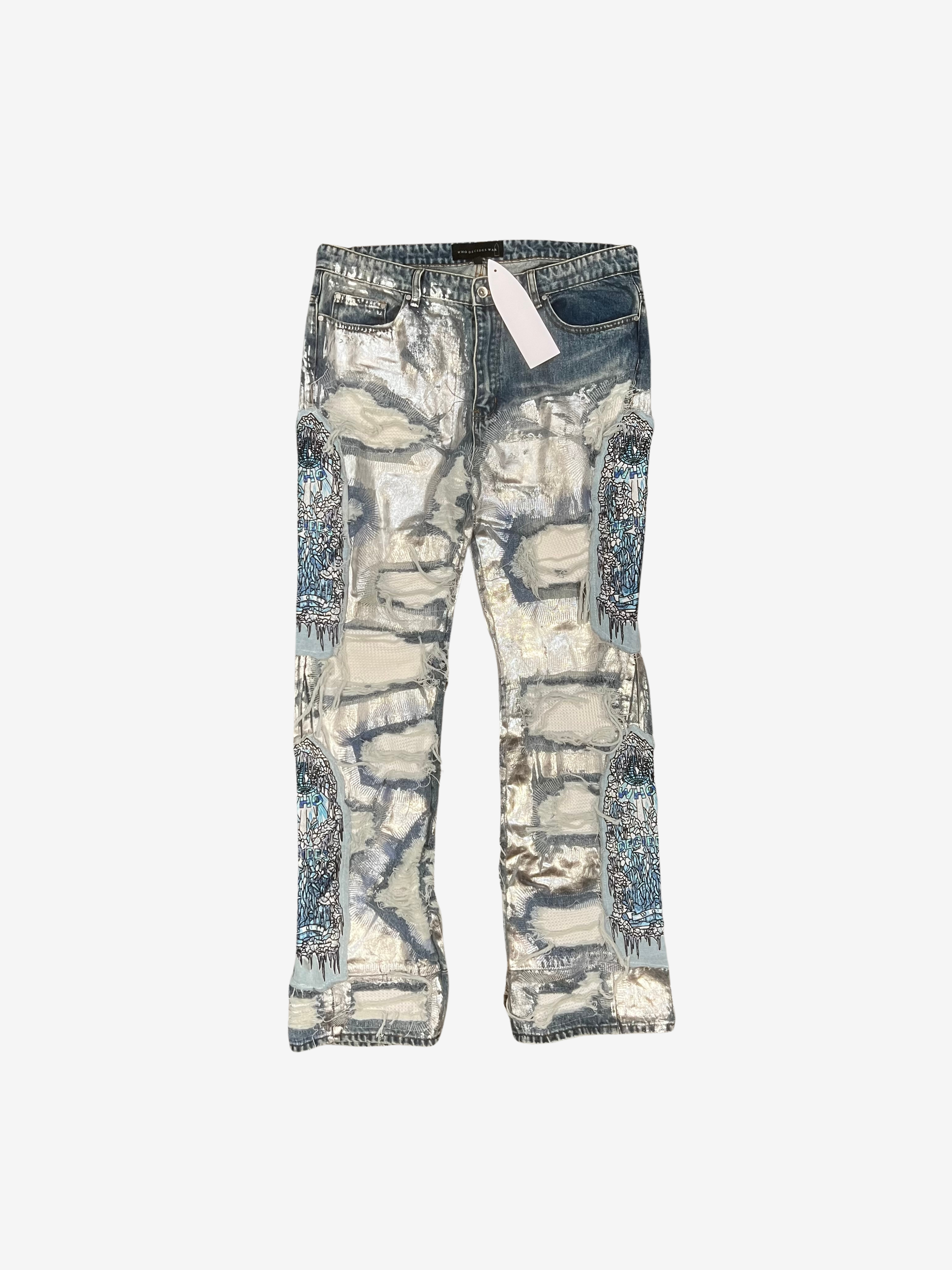 Who Decides War Heavy Metals Silver Denim Jeans