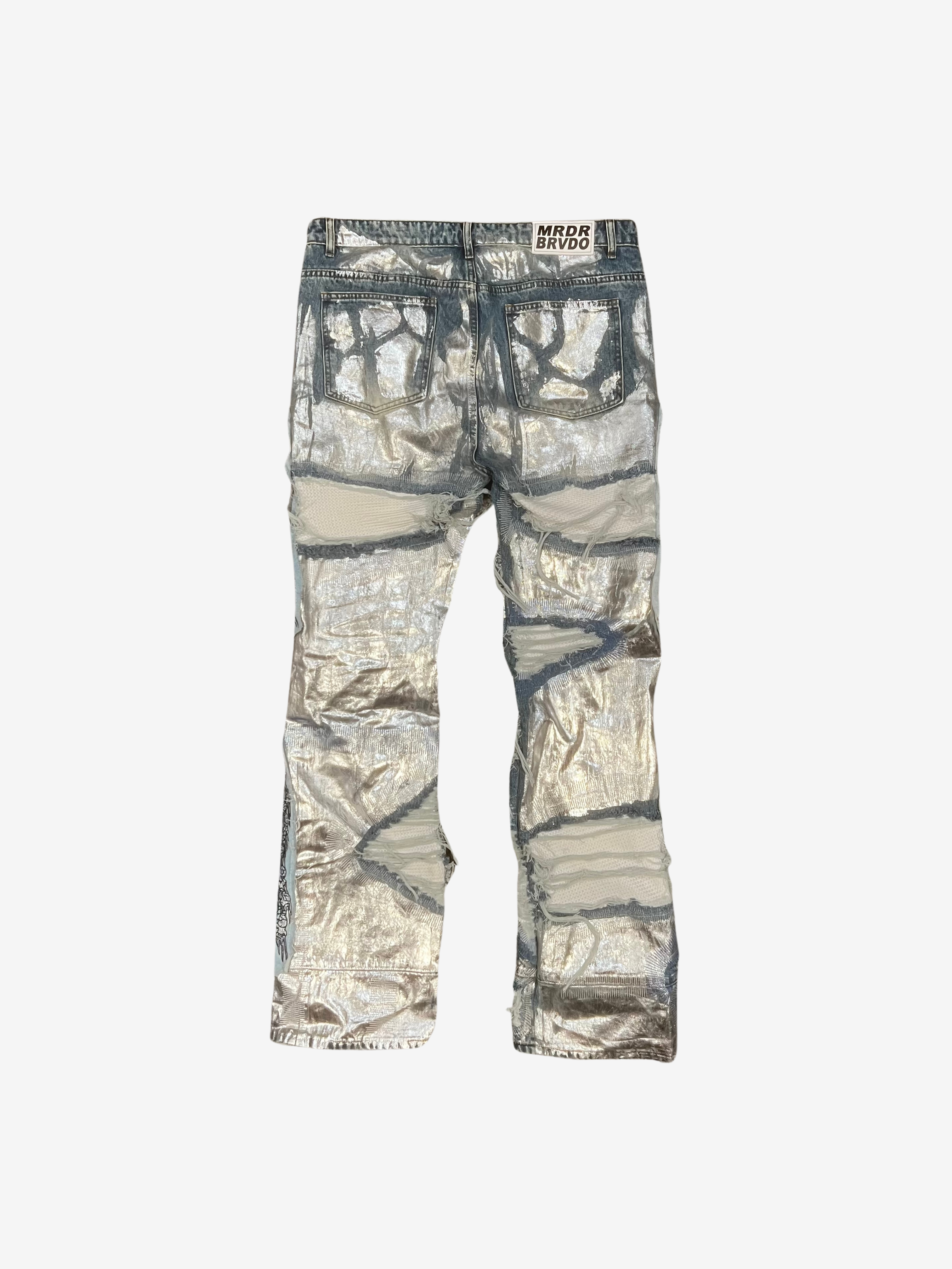 Who Decides War Heavy Metals Silver Denim Jeans 2