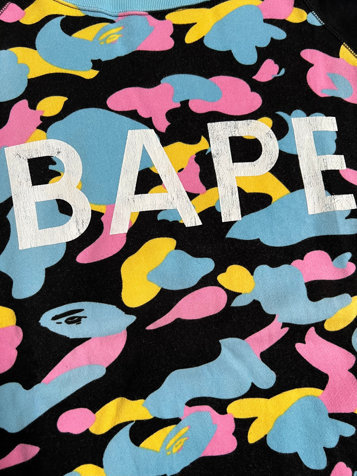 BAPE Black Cotton Candy Camo Logo Sweatshirt 3
