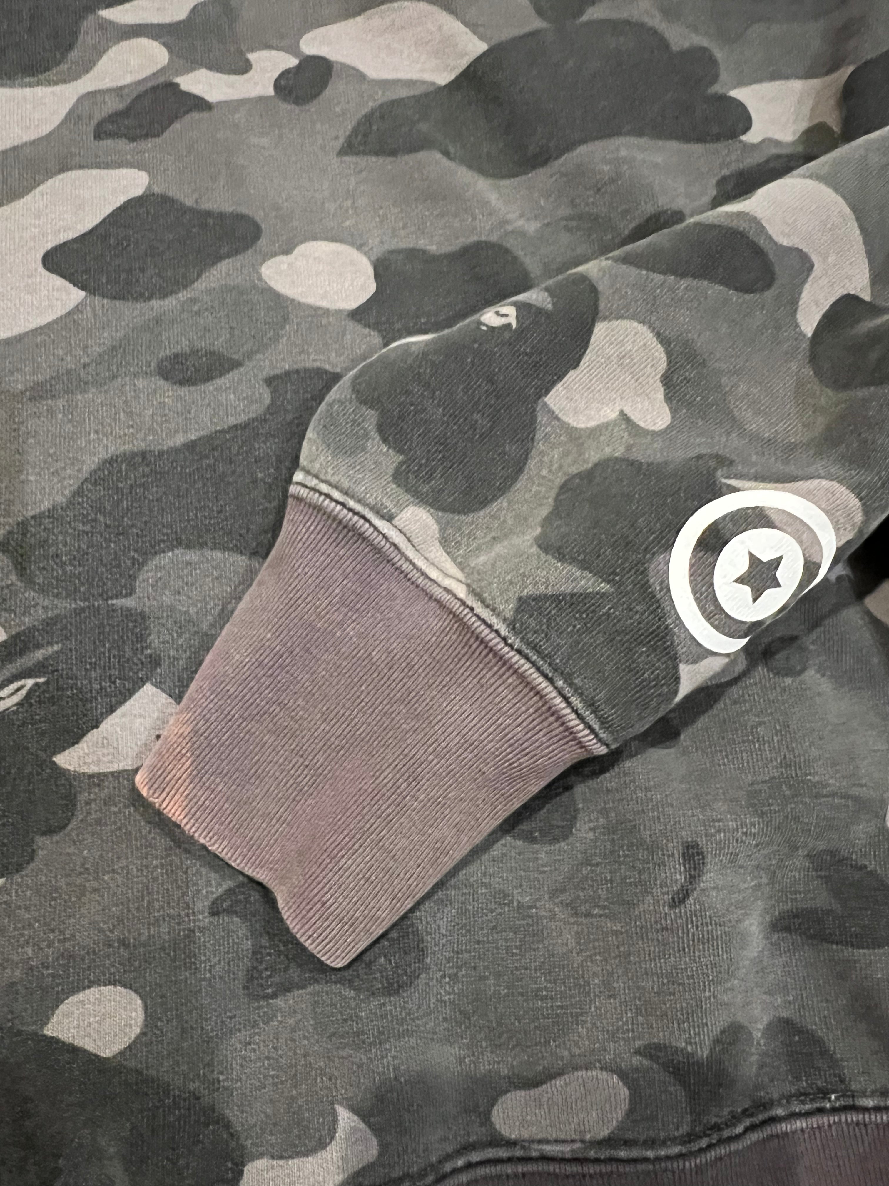 BAPE Black Double Purple Camo Tiger Shark Full Zip Up Shark Hoodie 9