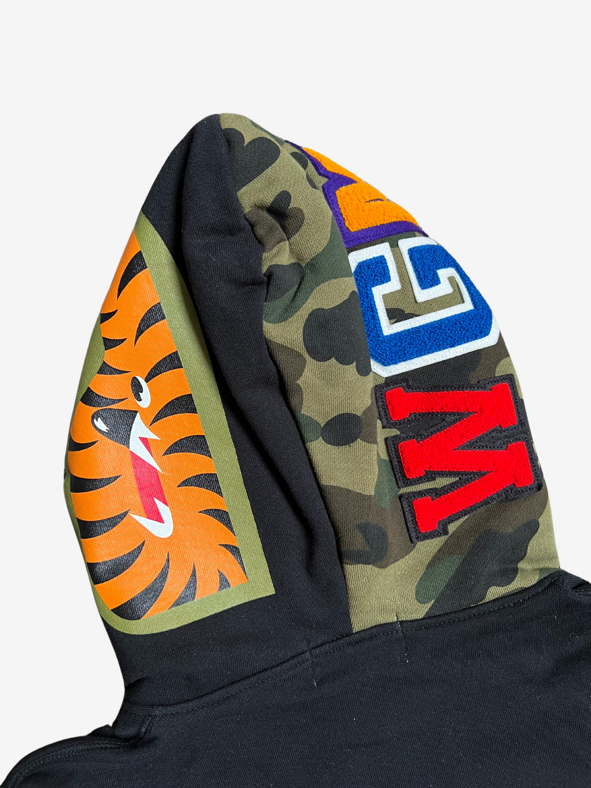 BAPE Black First Camo Double Pullover Full Zip Up Shark Hoodie 4