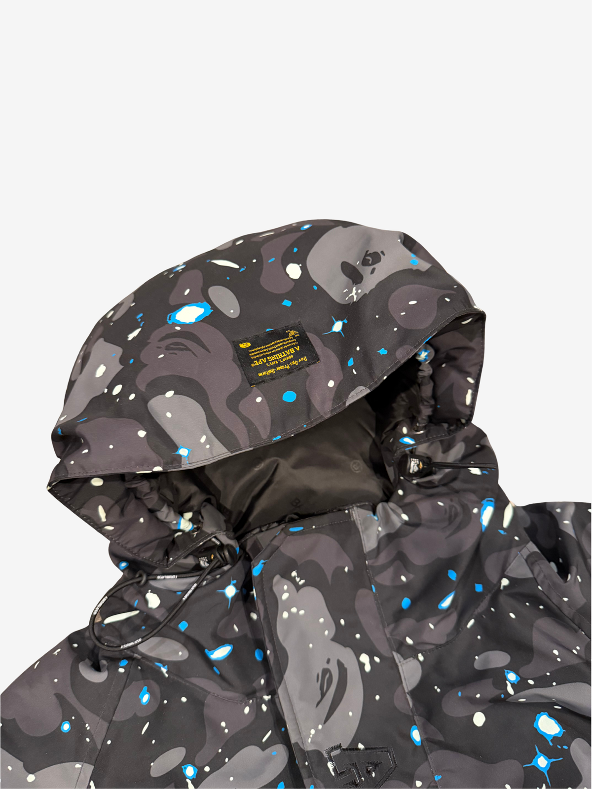 BAPE Black Galaxy Puffer Down Jacket size L side view