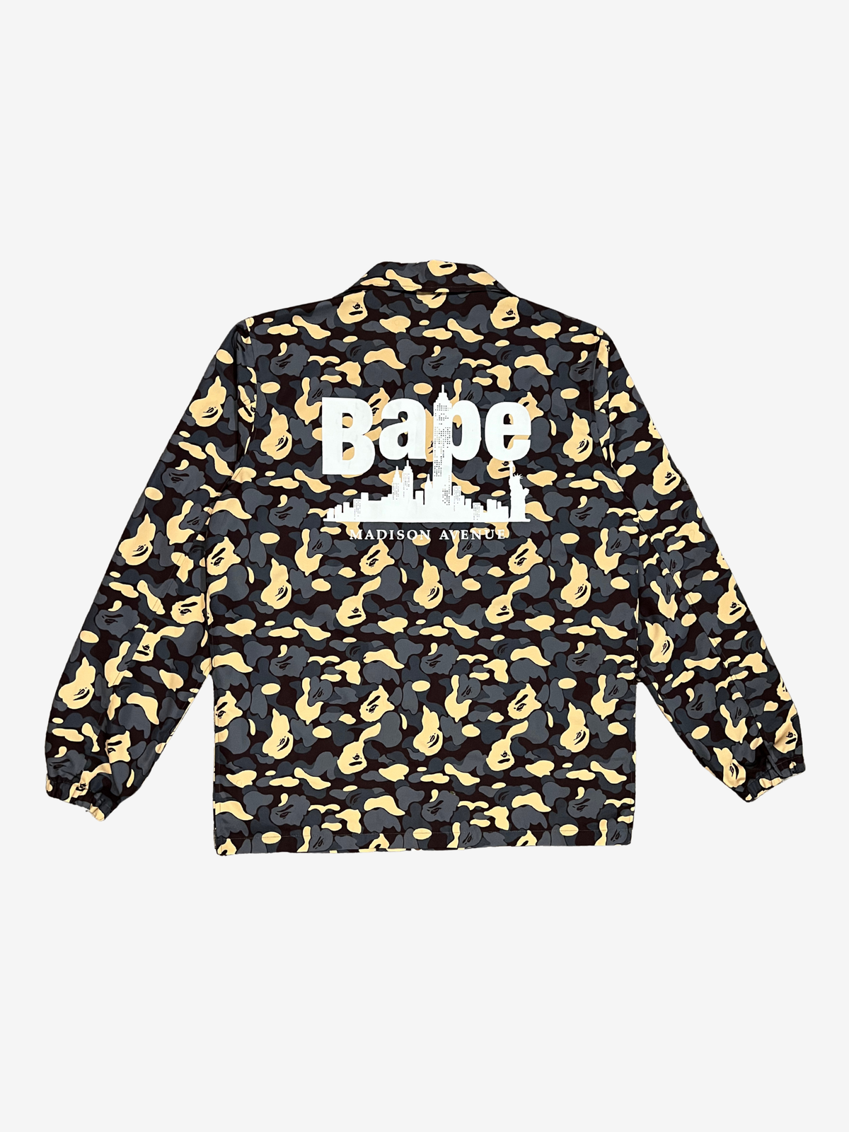 BAPE Black/Gold 2024 NYC Madison Store Exclusive Camo Coach Jacket 2