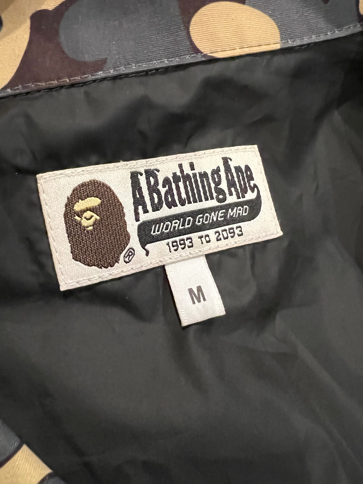 BAPE Black/Gold 2024 NYC Madison Store Exclusive Camo Coach Jacket 8