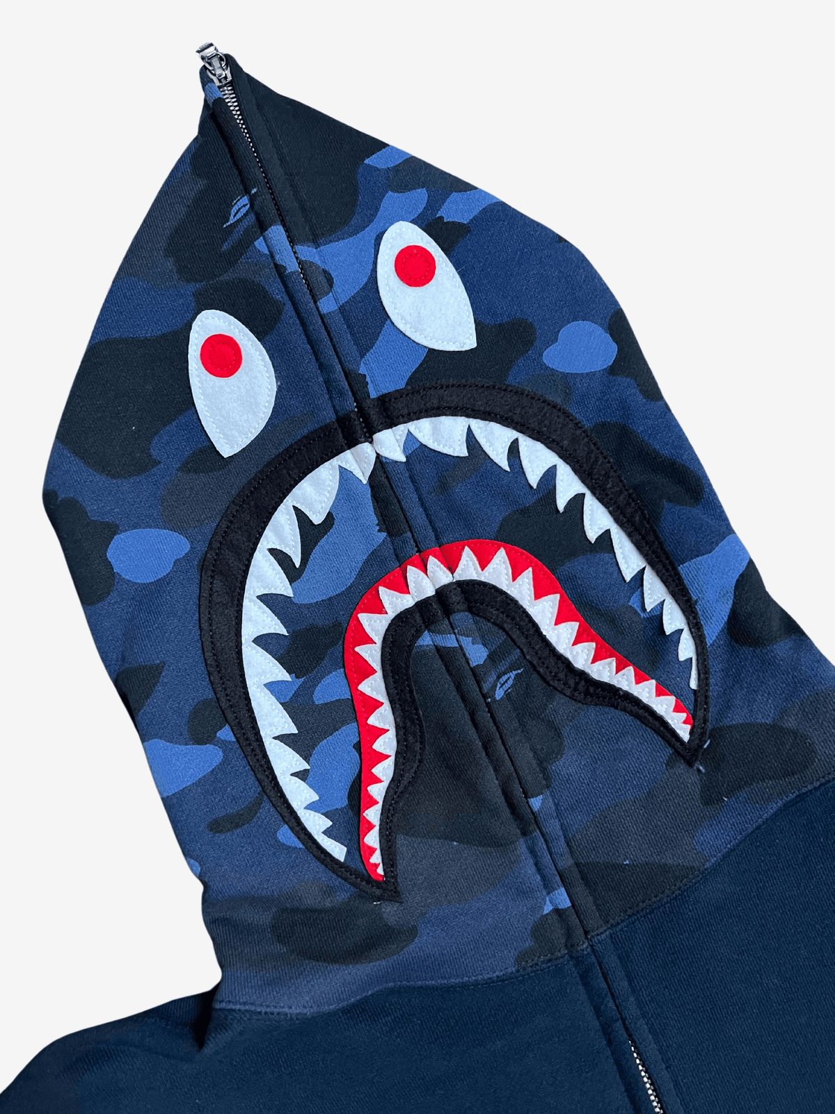 BAPE Blue 2007 Nigo NFS Full Zip Up Shark Hoodie 3