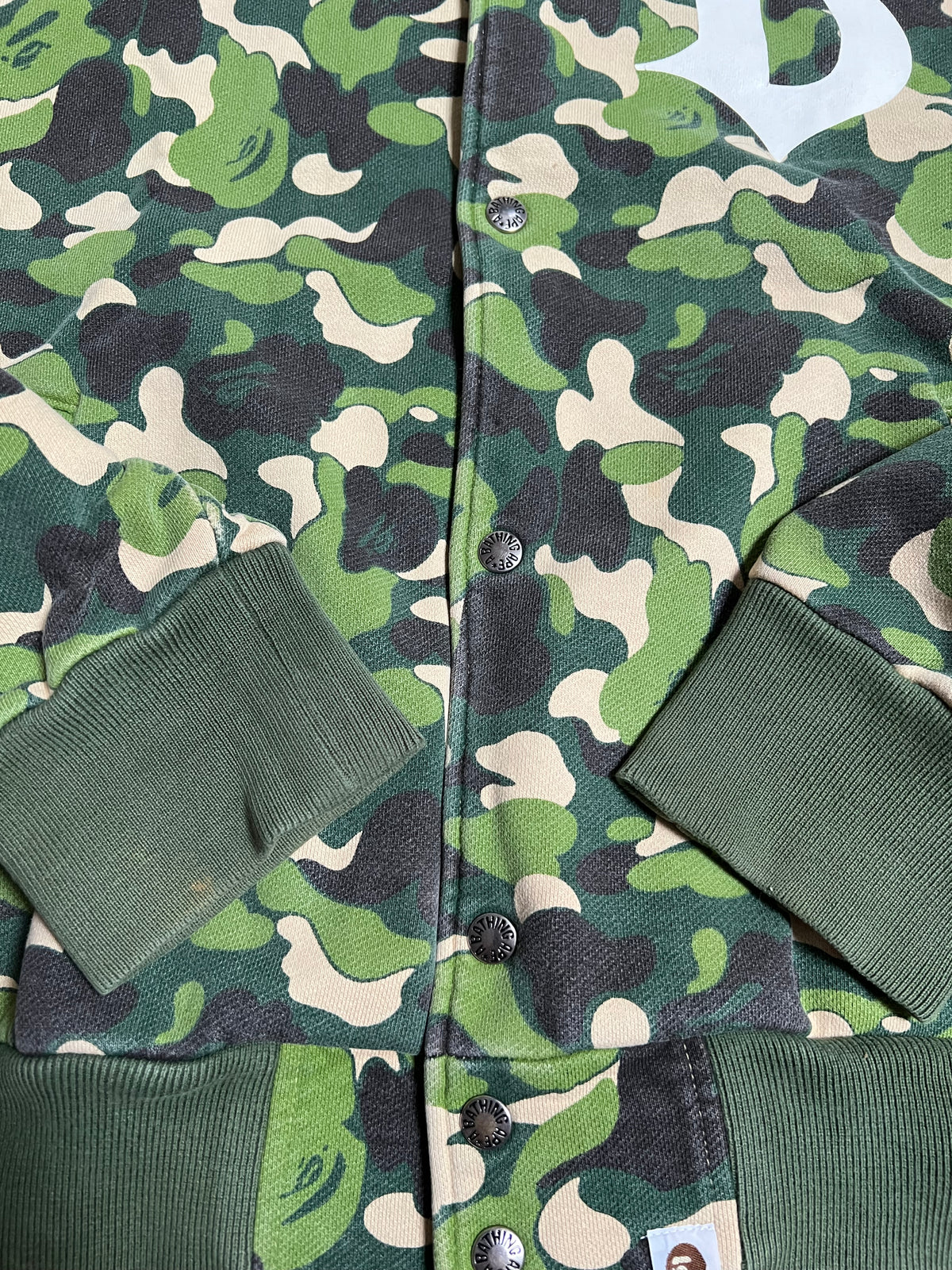 BAPE Green ABC Camo Varsity Jacket 8