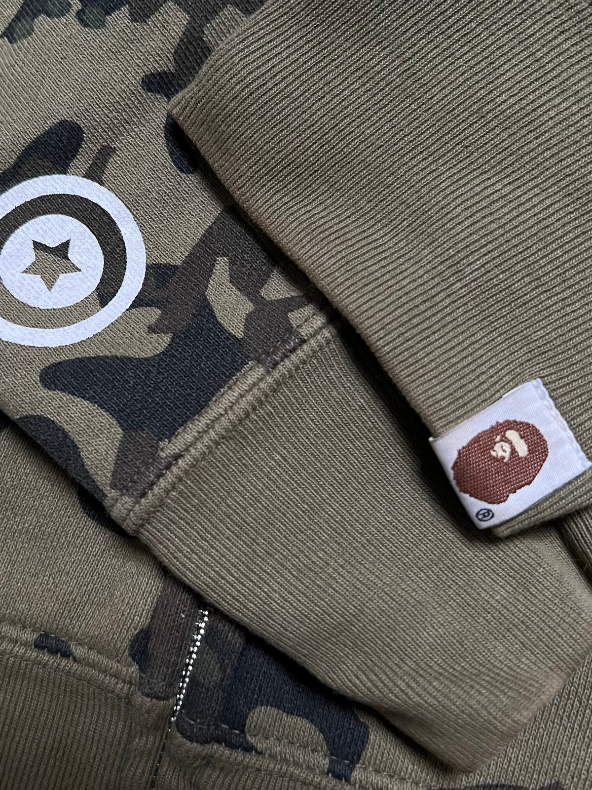 BAPE Green Desert Camo Full Zip Up Shark Hoodie 8