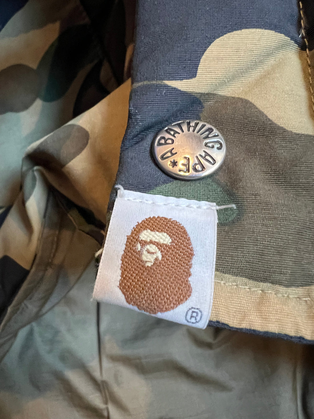 BAPE Green First Camo Fur Down Jacket 4
