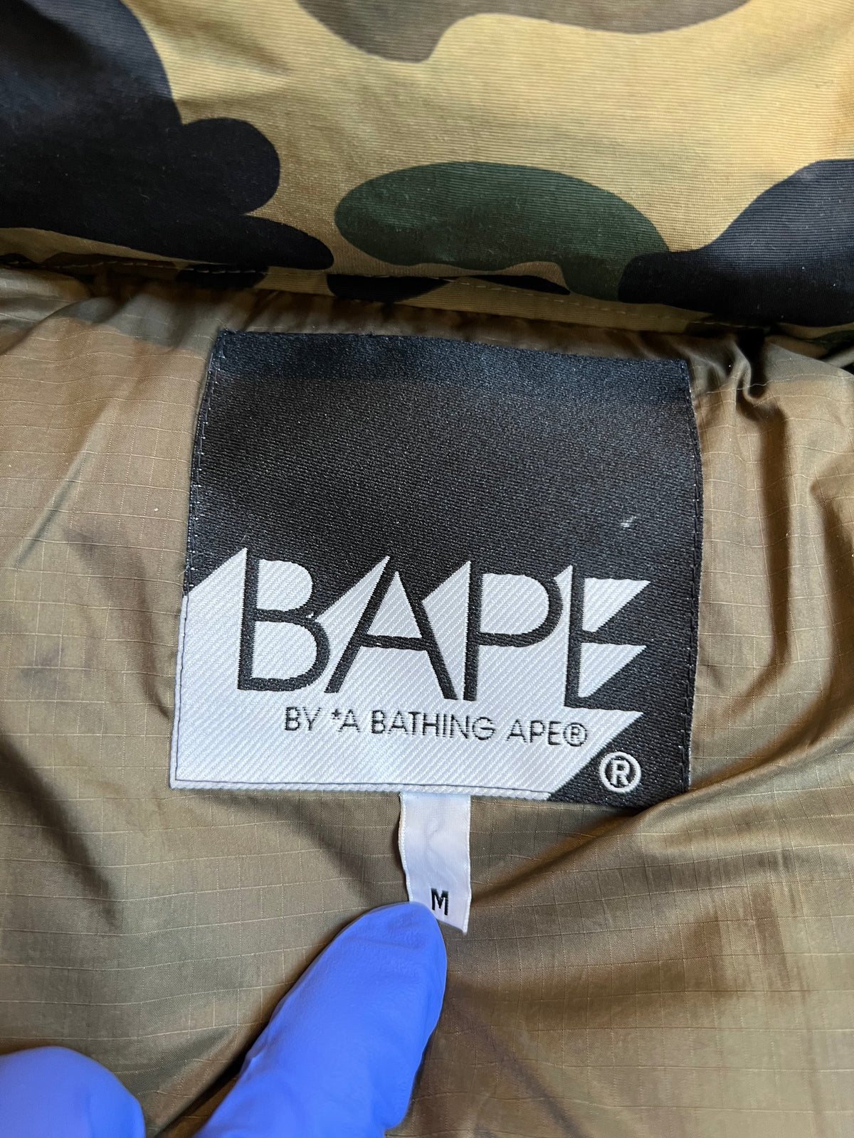 BAPE Green First Camo Fur Down Jacket 6