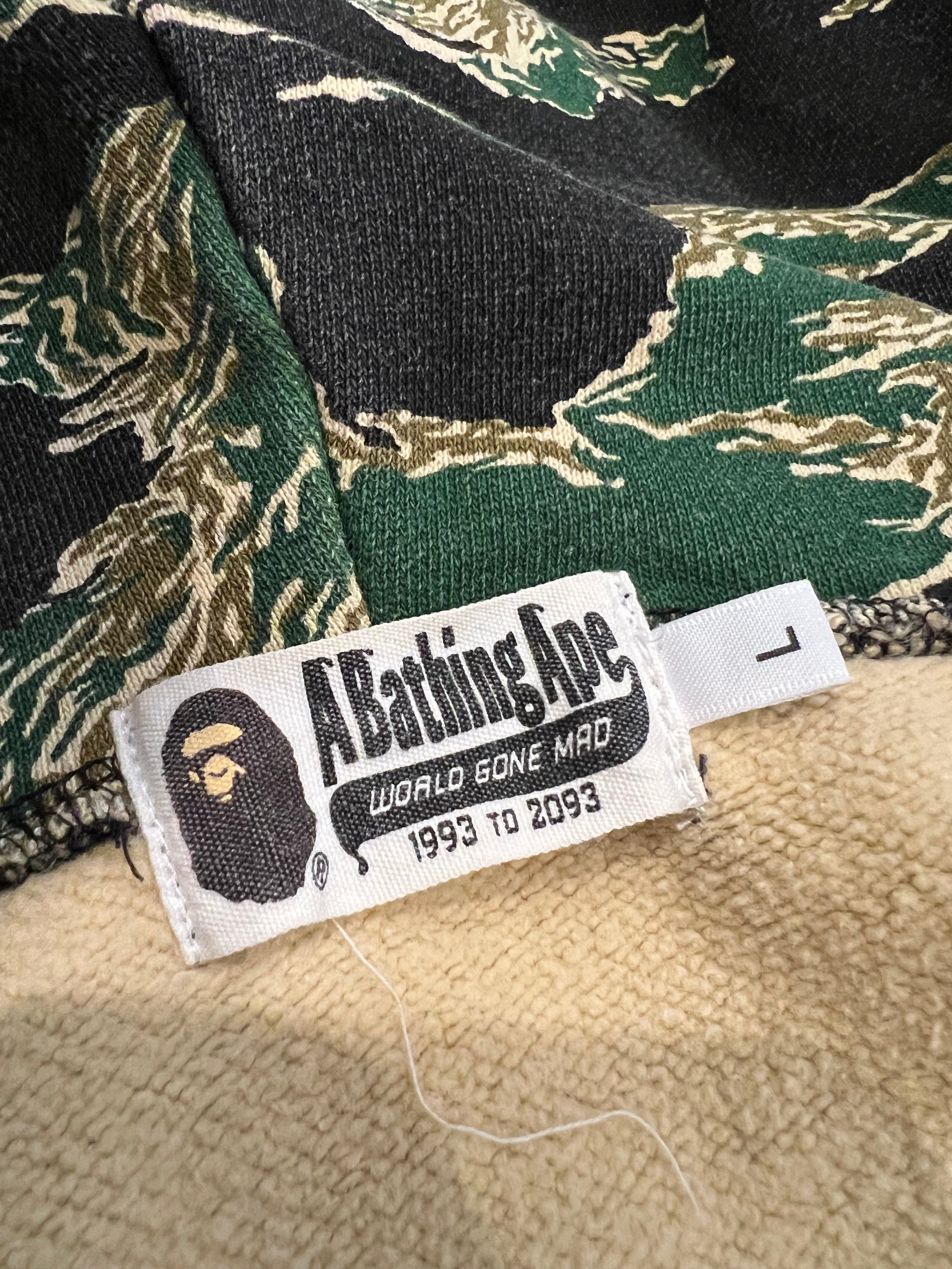 BAPE Green URSUS Forest Camo Full Zip Up Shark Hoodie 12