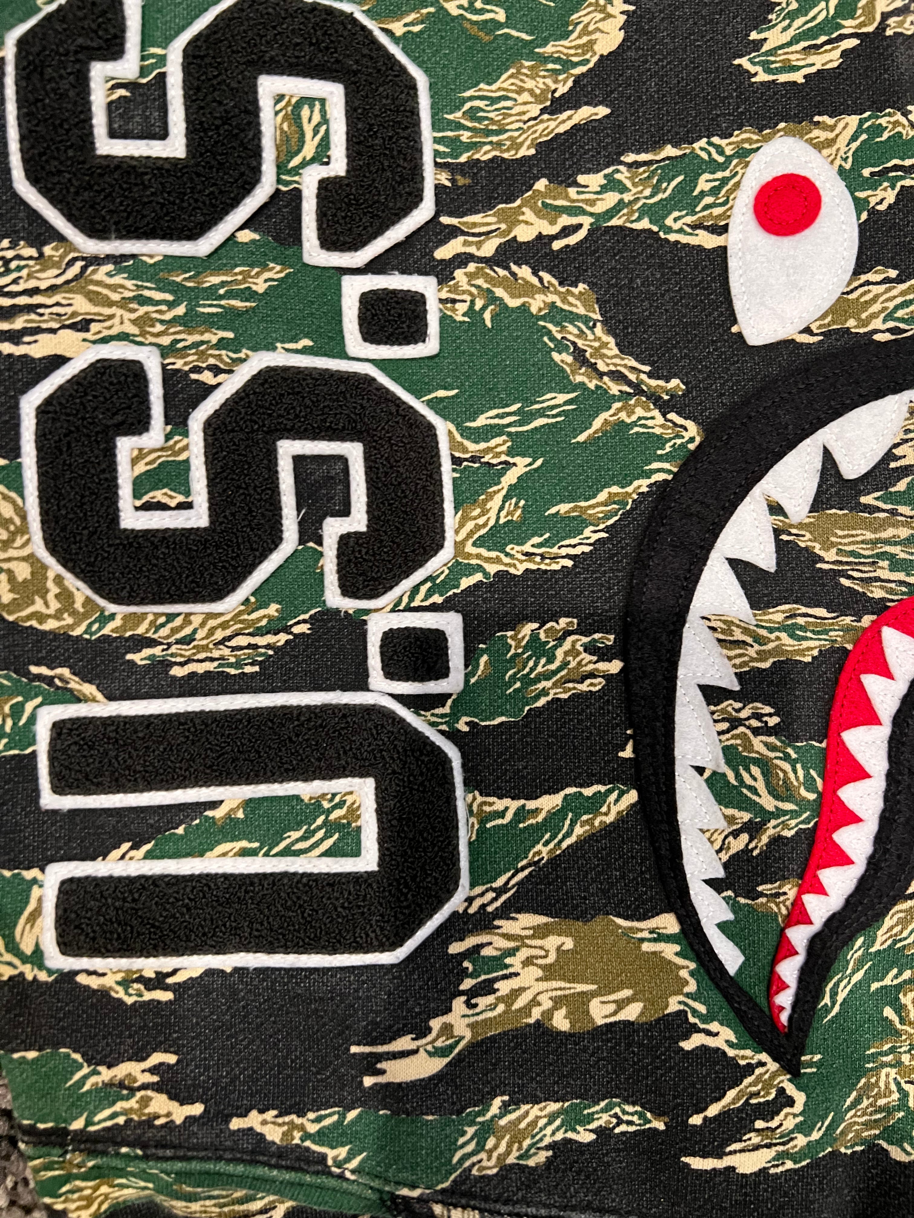BAPE Green URSUS Forest Camo Full Zip Up Shark Hoodie 4
