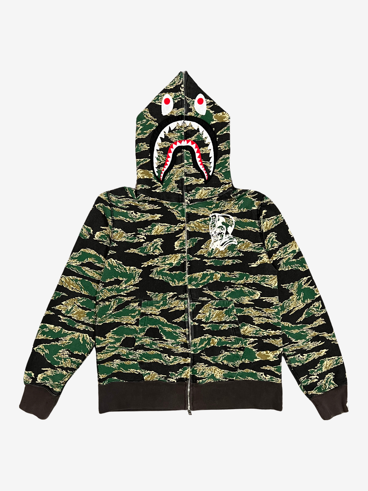 BAPE Green URSUS Forest Camo Full Zip Up Shark Hoodie