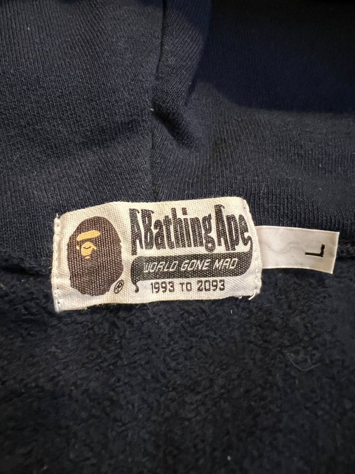 BAPE Navy Dino Full Zip Shark Hoodie 10