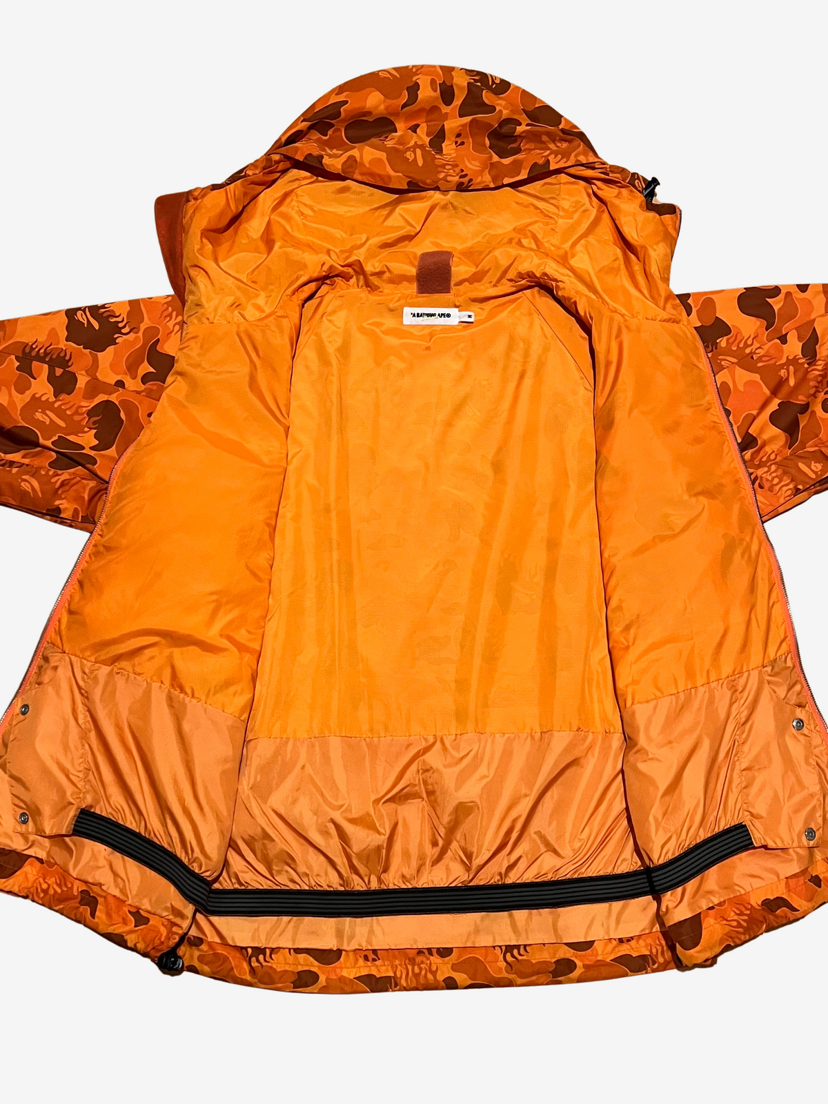 BAPE Orange Nigo Flame Camo Snowboarding Jacket 3