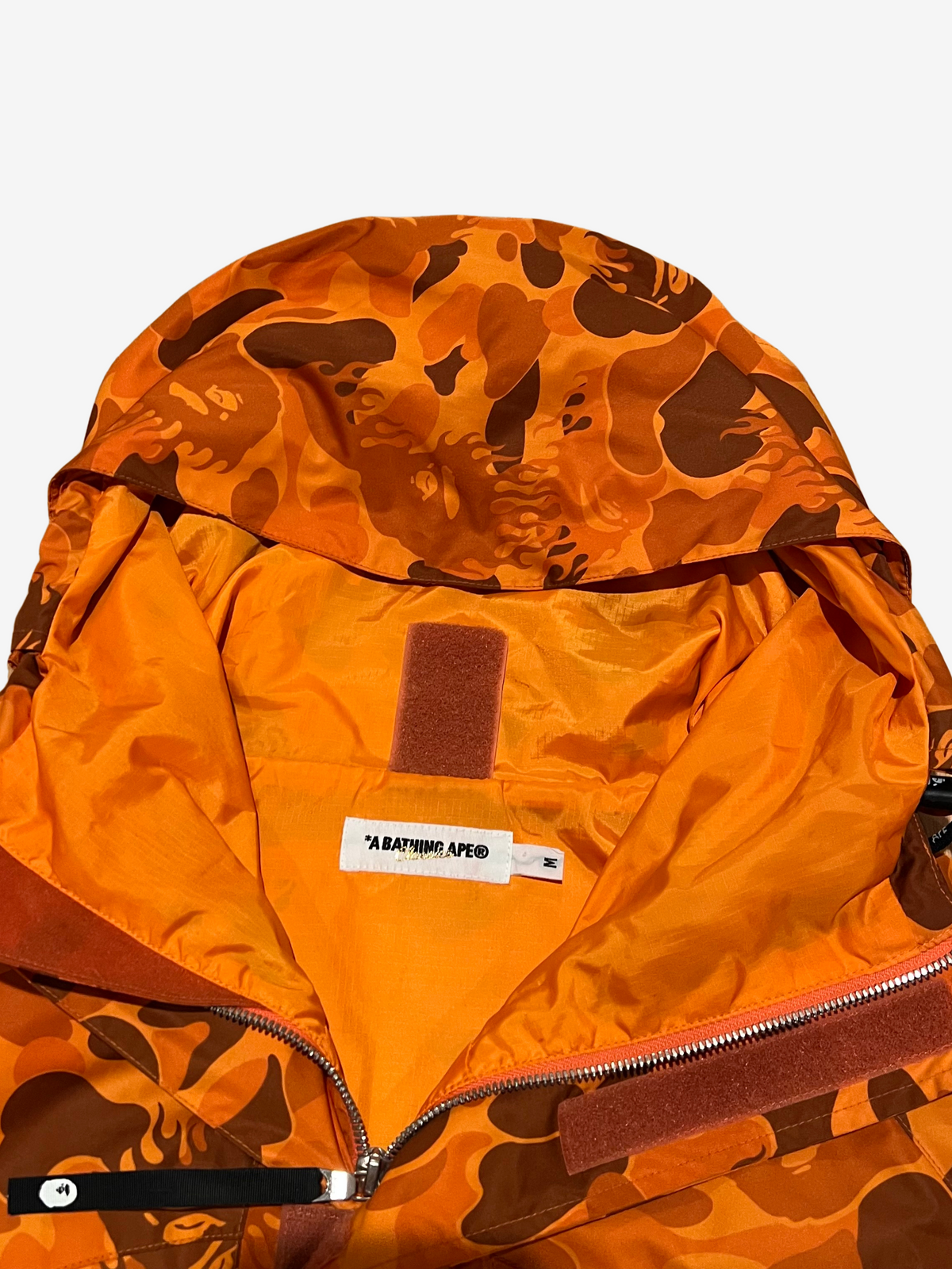 BAPE Orange Nigo Flame Camo Snowboarding Jacket 5