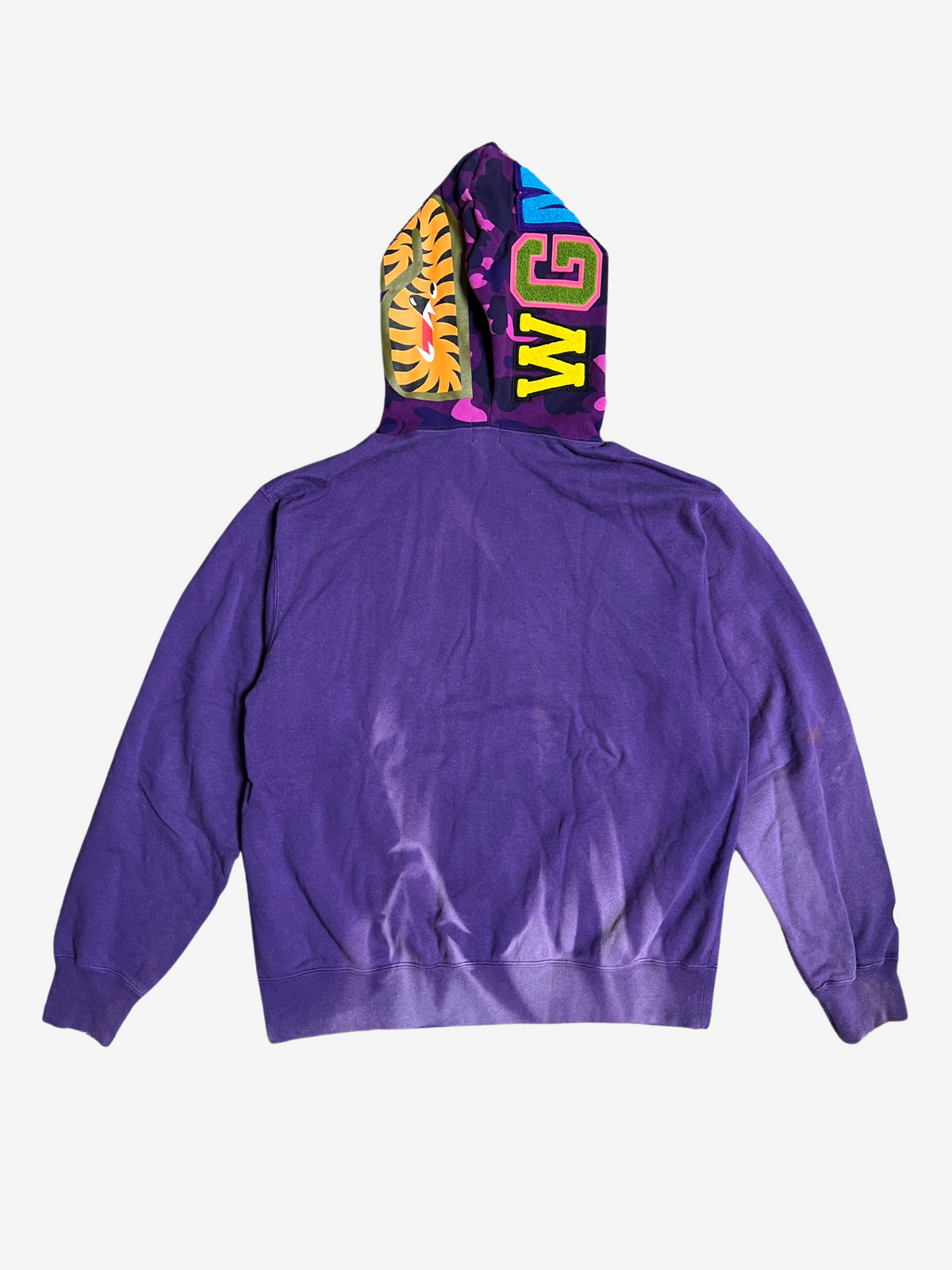 BAPE Purple 2007 Nigo NSF Camo Full Zip Up Shark Hoodie 2