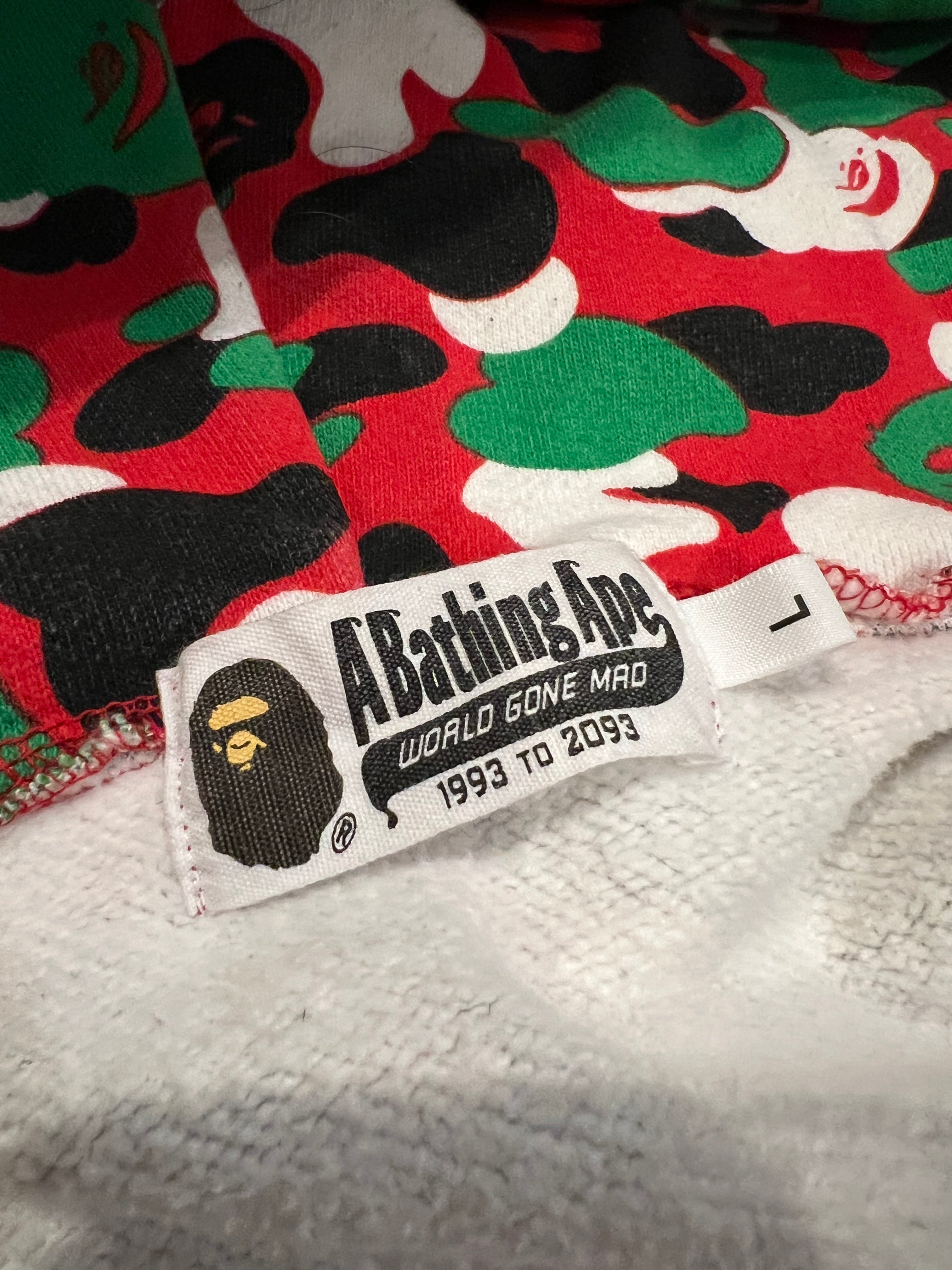 BAPE Red/Green 2024 Dubai Store Exclusive Camo Full Zip Up Shark Hoodie 6