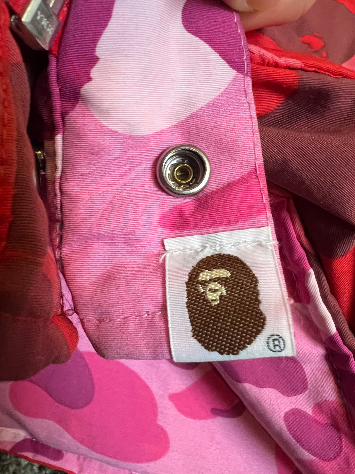 BAPE Red Pink Camo Reversible Down Puffer Jacket 6