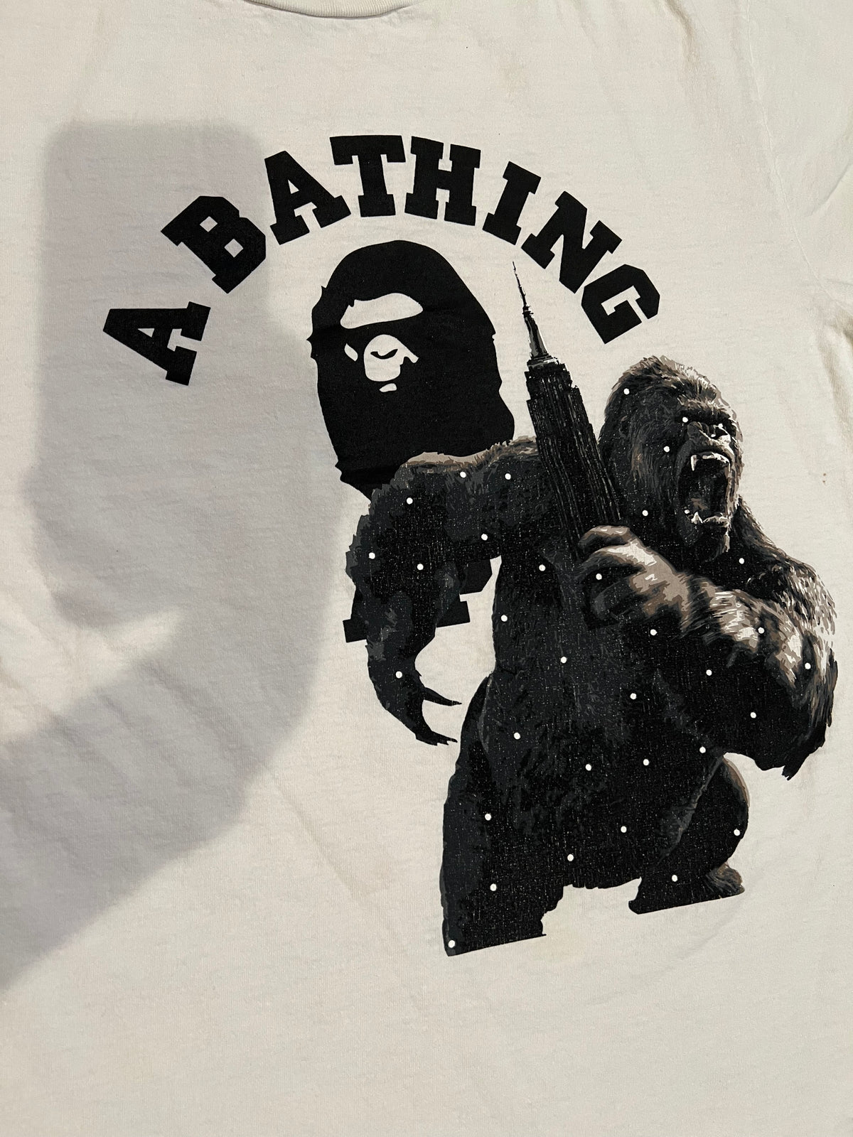 BAPE White NYC King Kong Ape Head T-Shirt 3