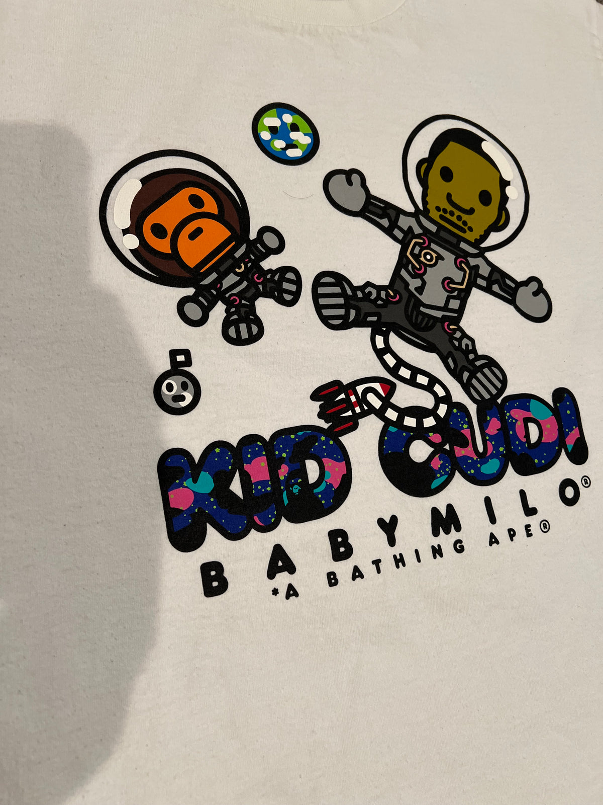 BAPE x Kid Cudi White Moon Man College Logo T-Shirt 4