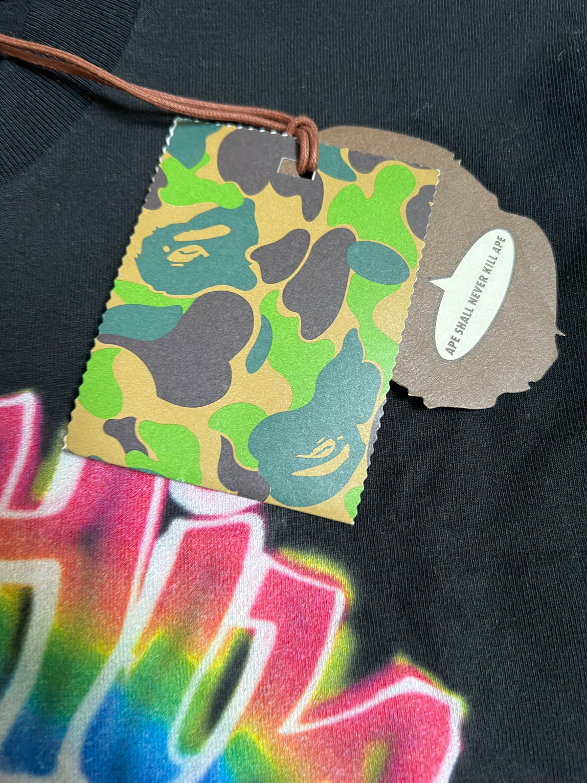 BAPE x READYMADE Black Sprayed College Logo T-Shirt 4