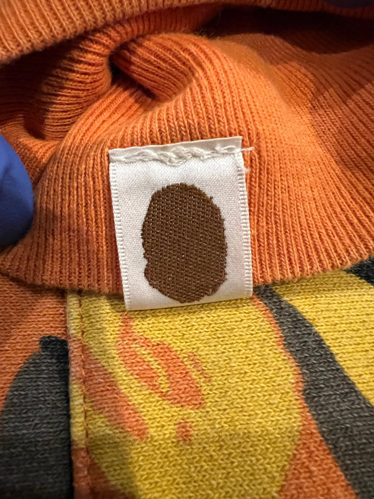 BAPE x XO Orange Camo Pullover Shark Hoodie 7