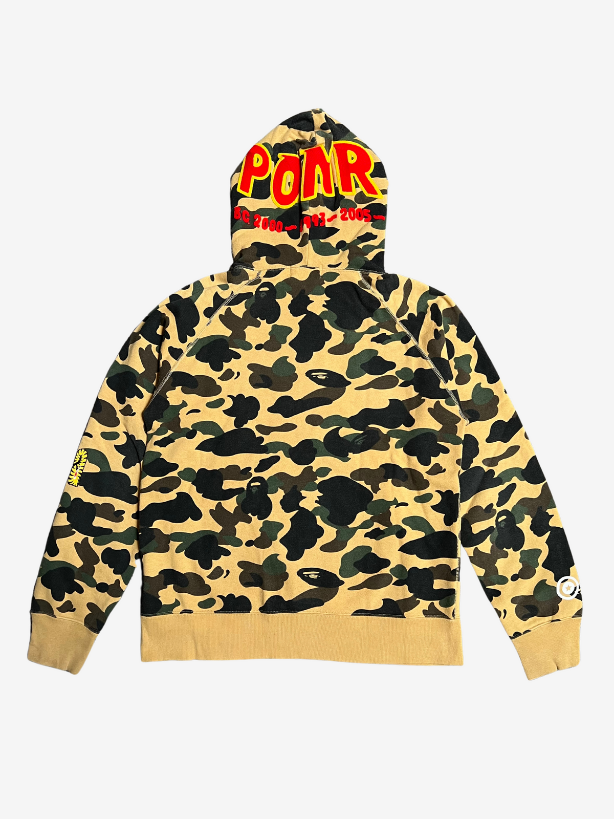 BAPE Yellow 1st Camo PONR Half Zip Up Shark Hoodie 2