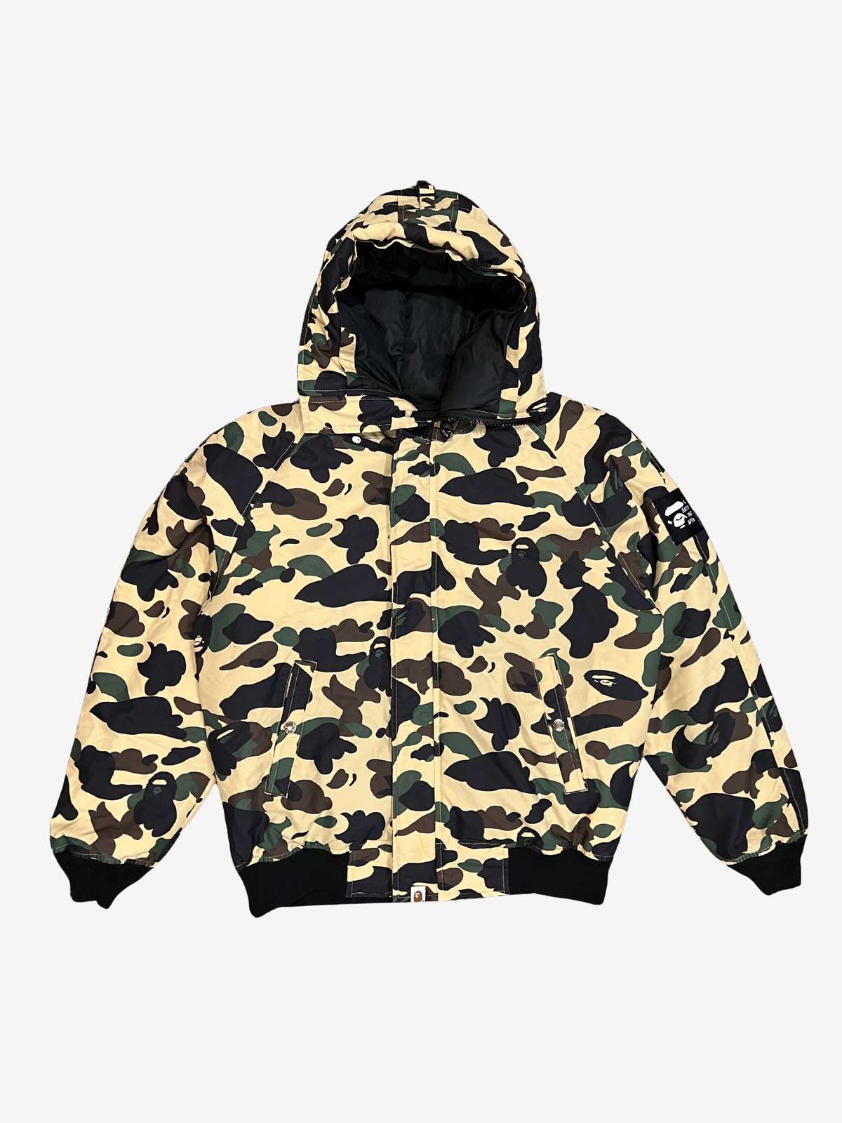 BAPE Yellow First Camo Puffer Jacket