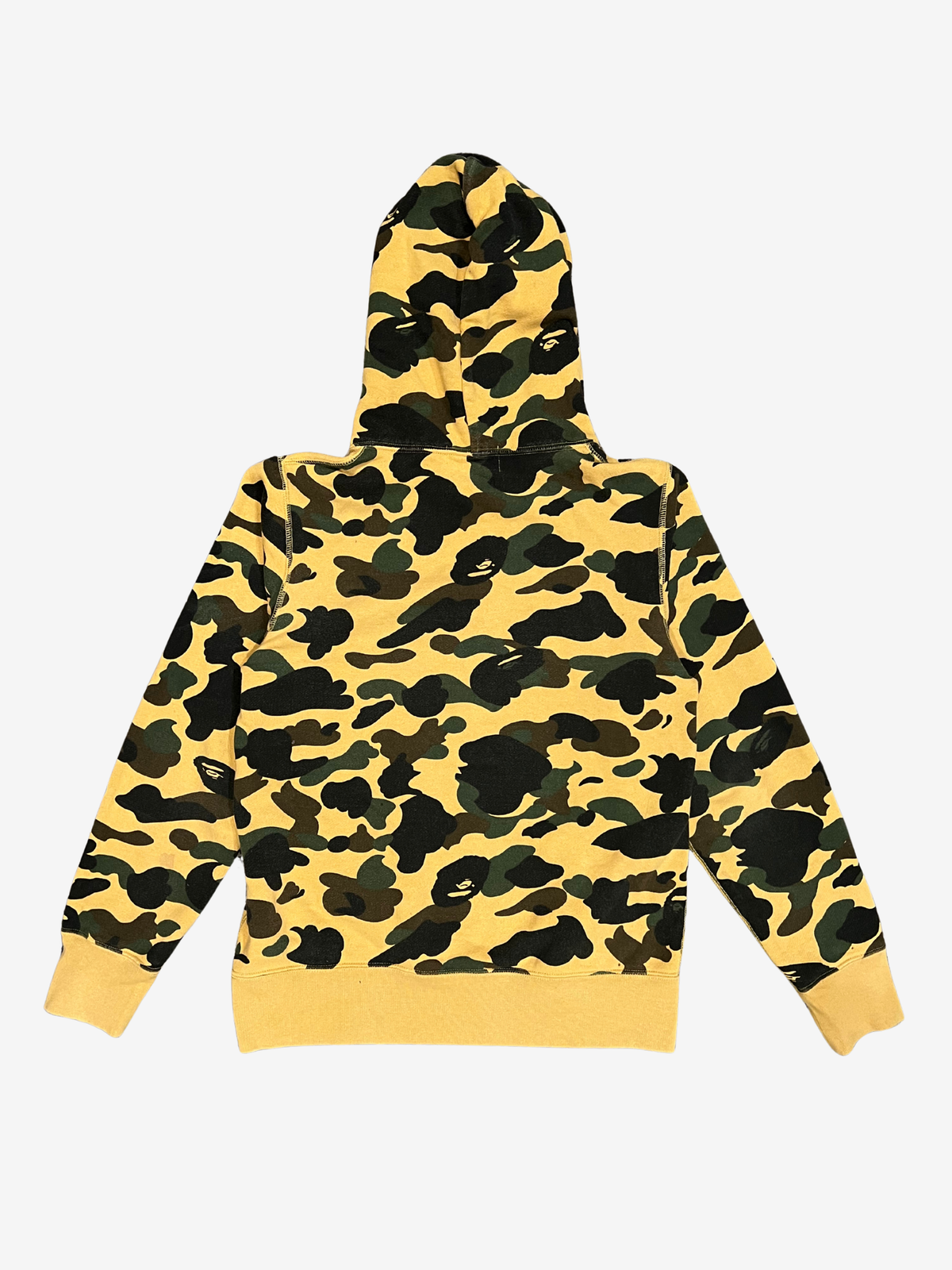 BAPE Yellow First Camo Swarovski Spellout Pullover Hoodie 2