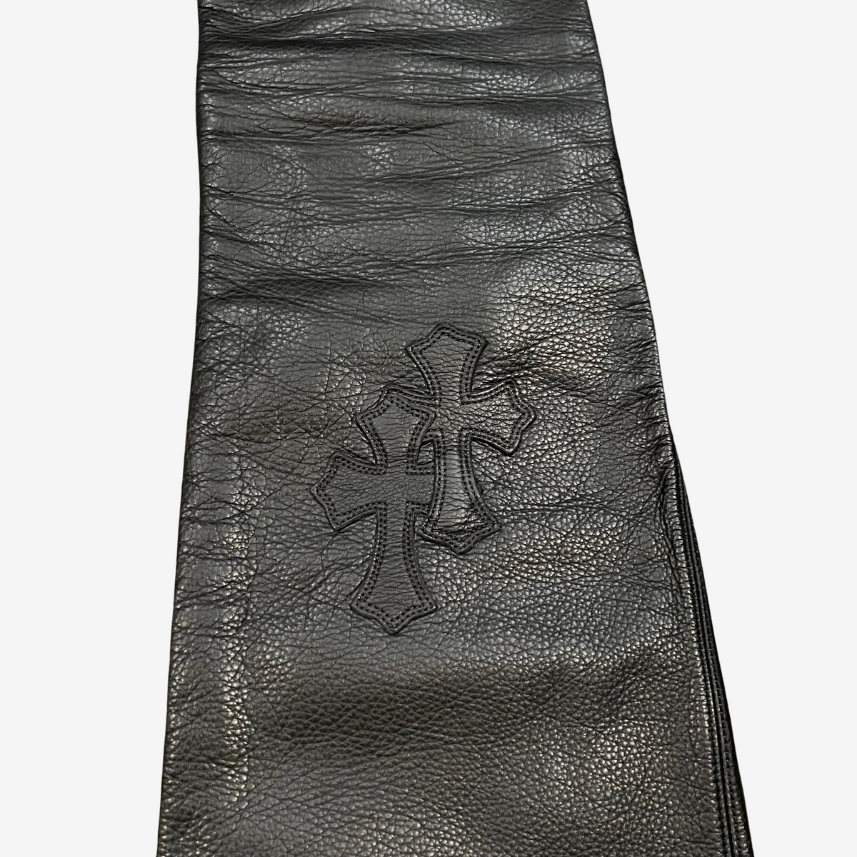 Chrome Hearts Black 18 Cemetery Cross Patch Leather Fleur Pants 7
