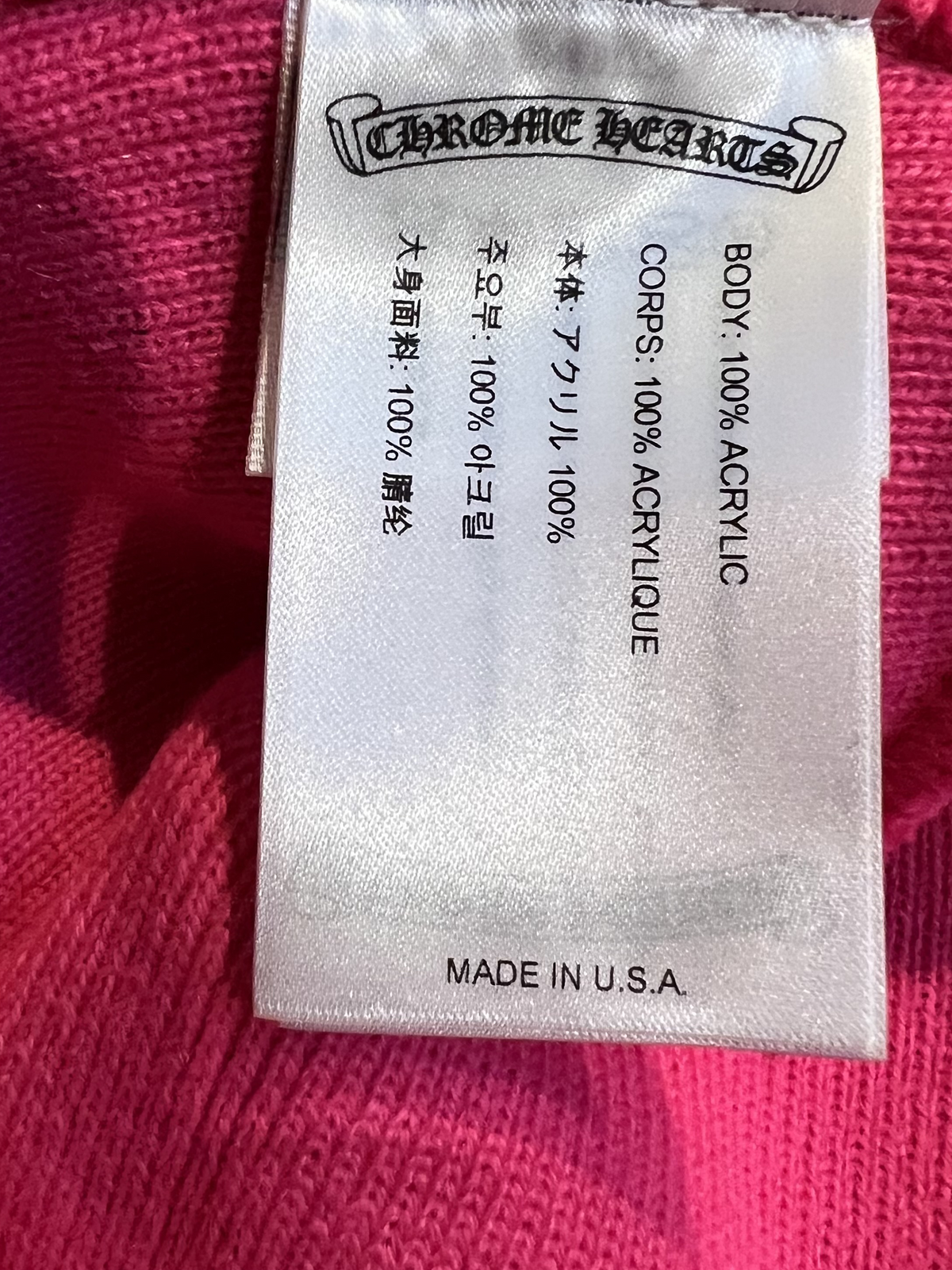 Chrome Hearts Pink Triple Cross Beanie 4