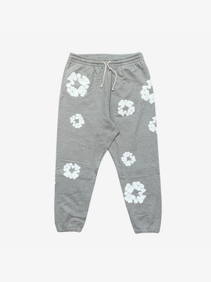 Grey Cotton Wreath Sweatpants