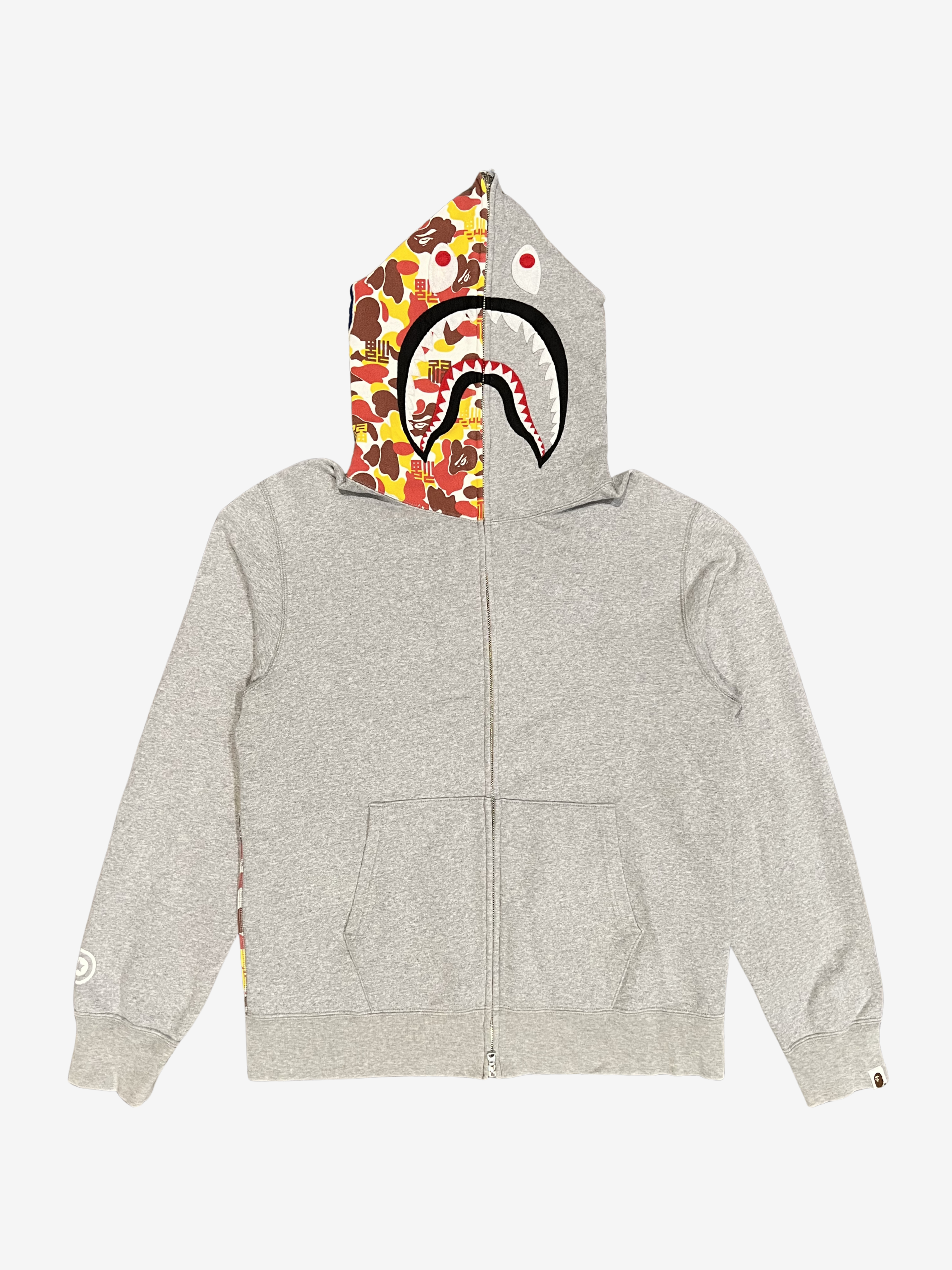 Gray Beijing Store Exclusive Camo Full Zip Up Shark Hoodie