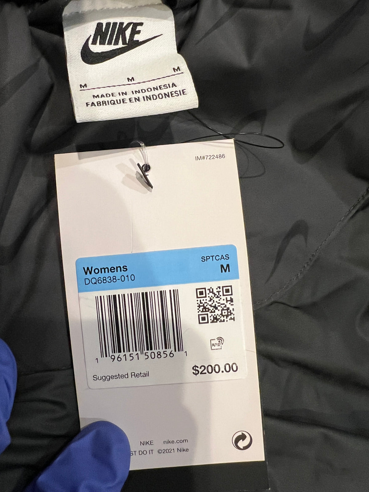 Nike Black Faux Fur Swoosh Long Coat 7