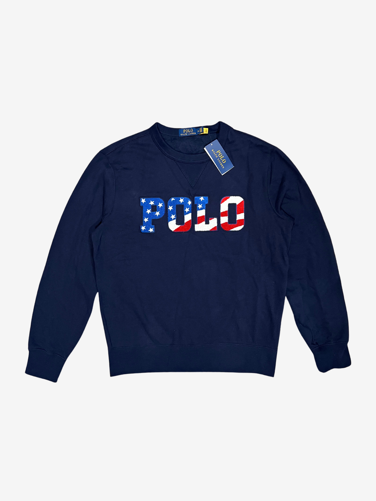 Polo Ralph Lauren Navy American US Flag Crewneck