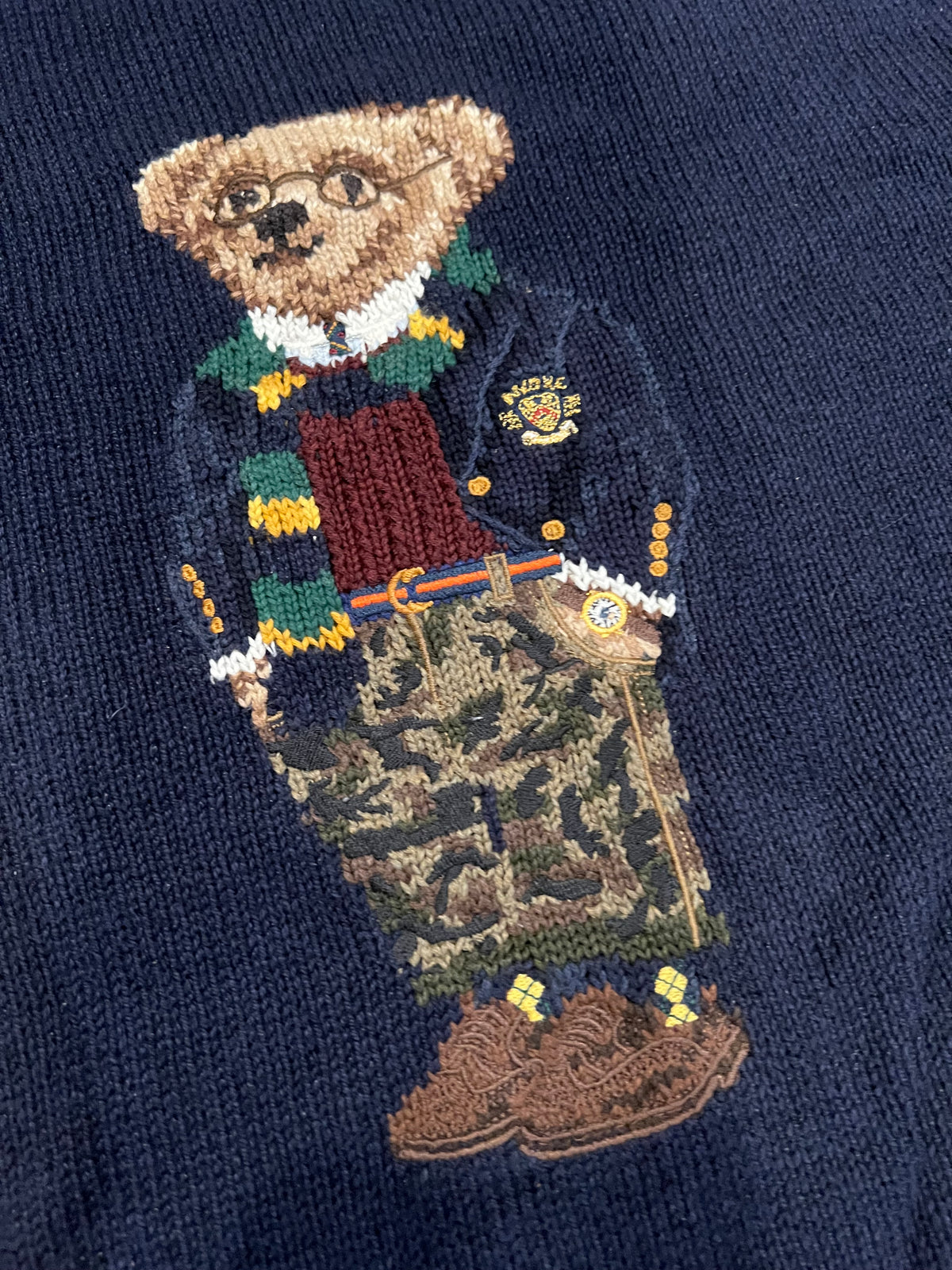 Polo Ralph Lauren Navy Bear Cotton Knit Crewneck 3