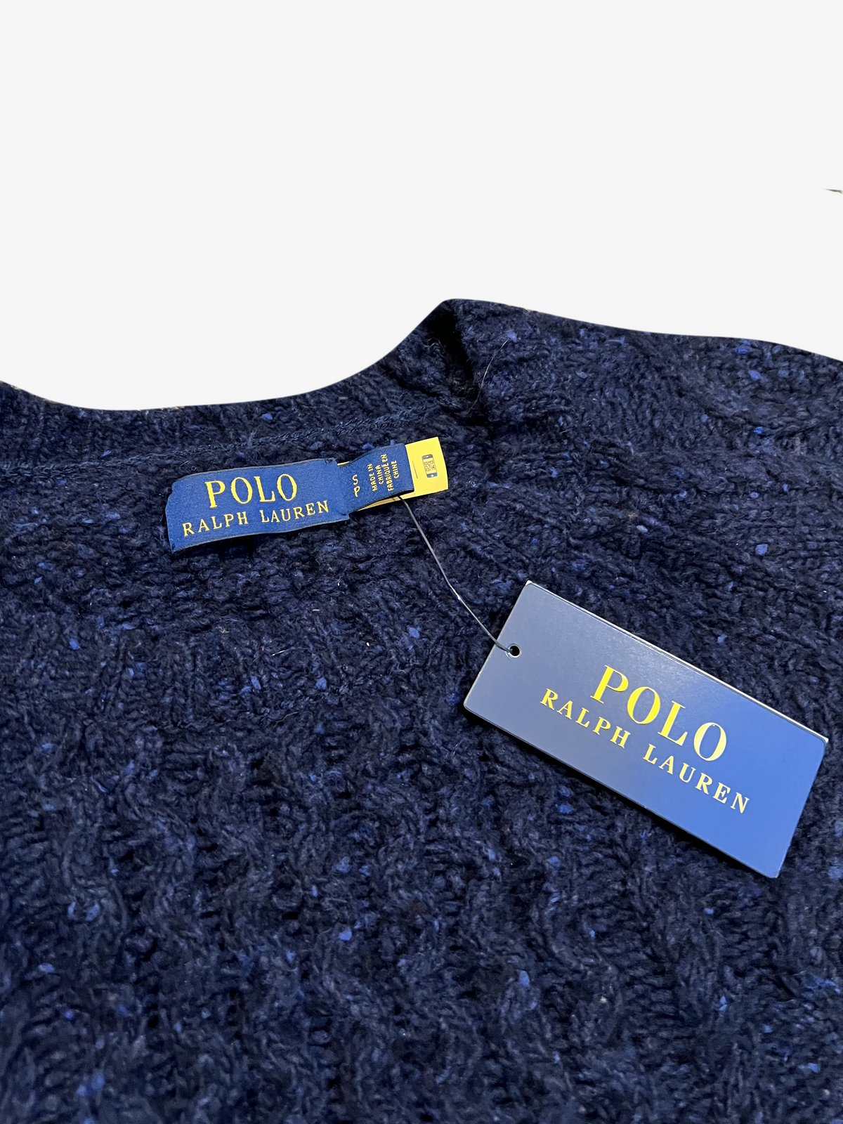 Polo Ralph Lauren Navy Cotton Knit Braided Crewneck 3