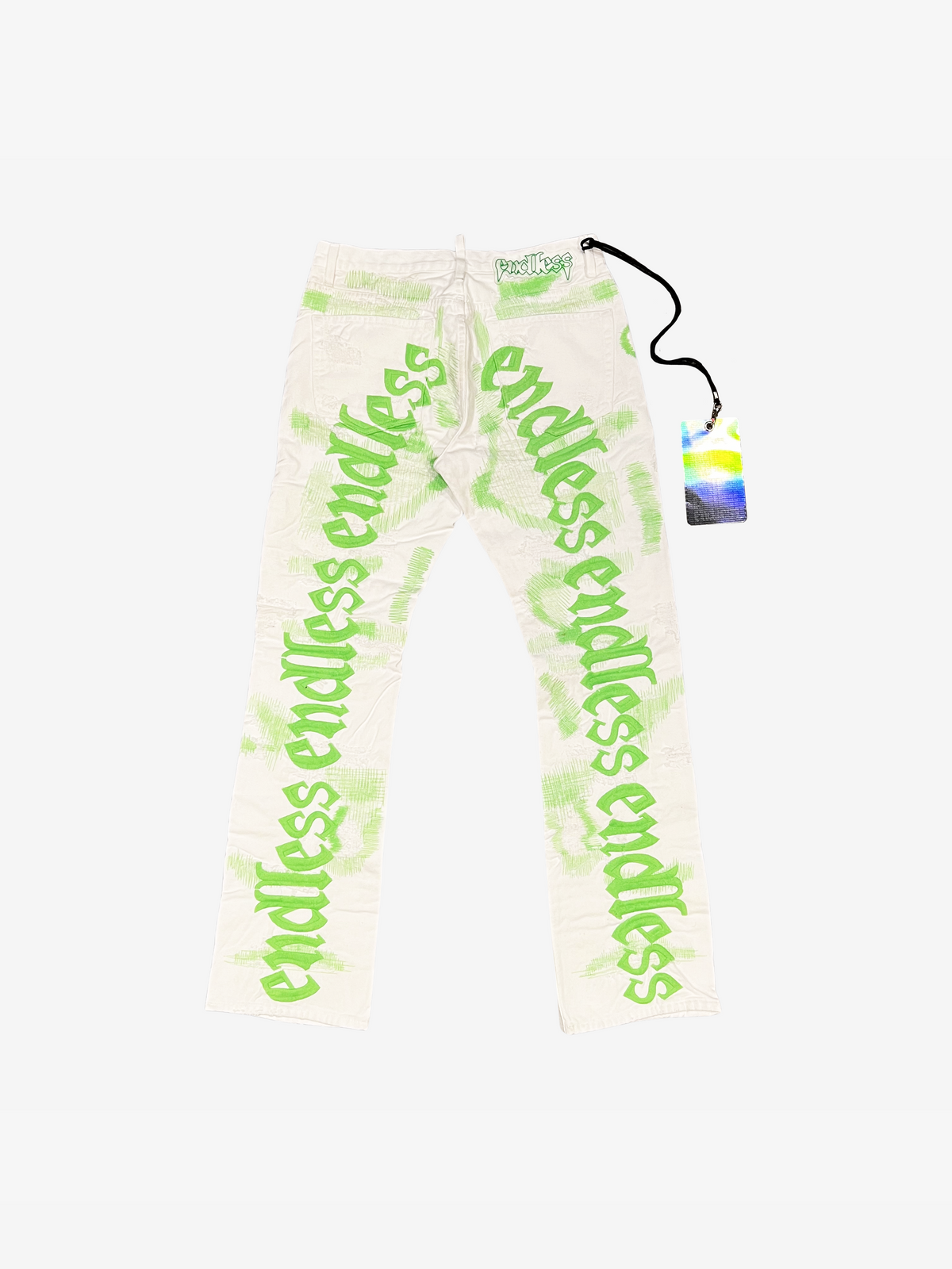 Vlone Endless Denim White Neon Green Jean