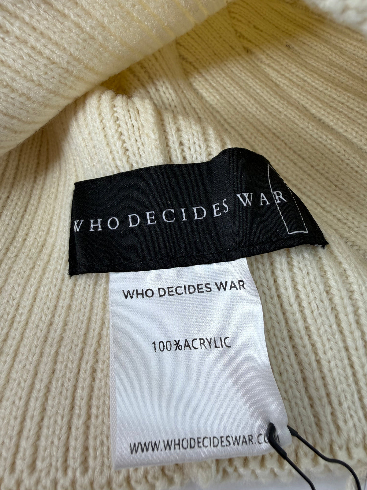 Who Decides War Cream Window Skully Beanie 4