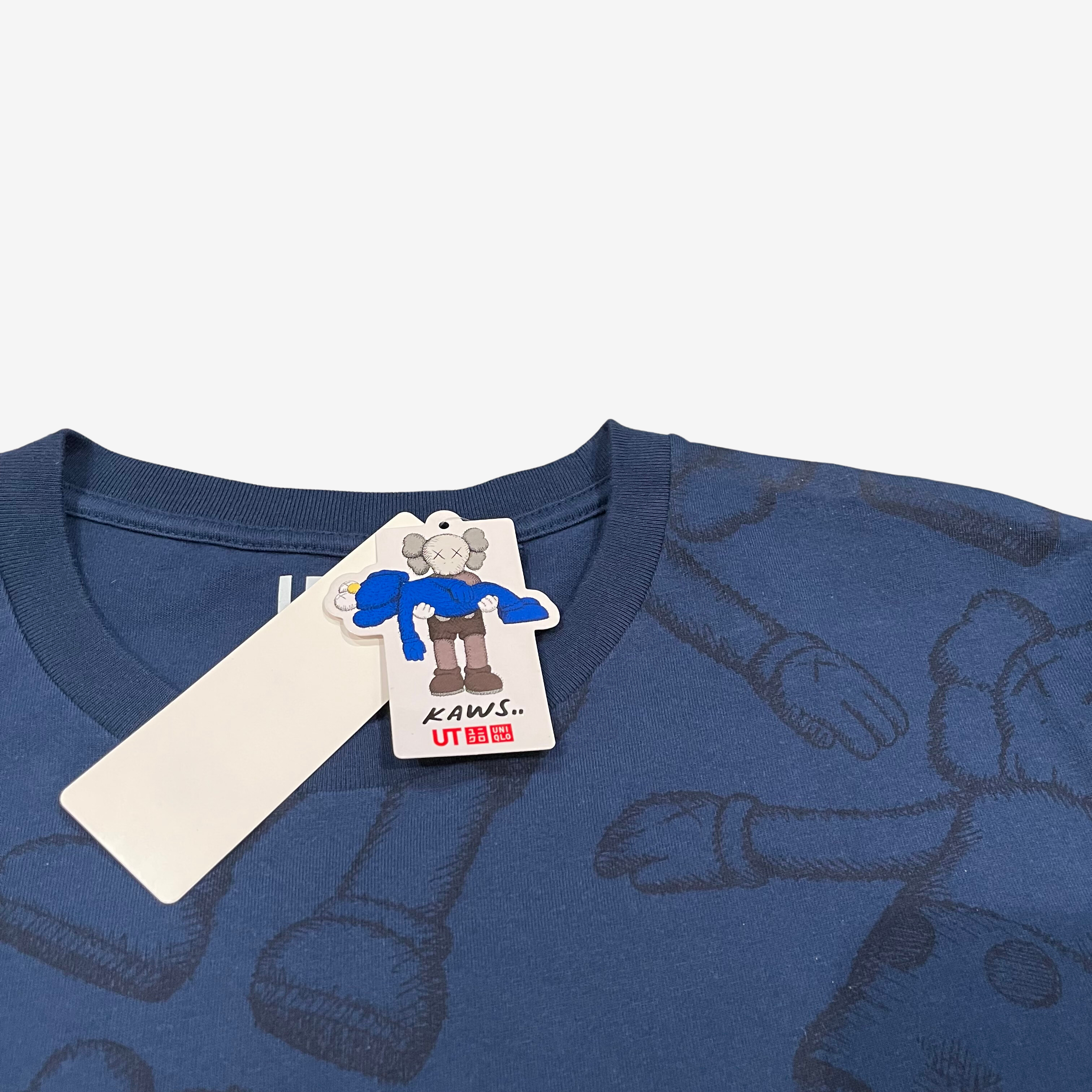 Kaws x Uniqlo Navy All Over Holiday Print T-Shirt 2