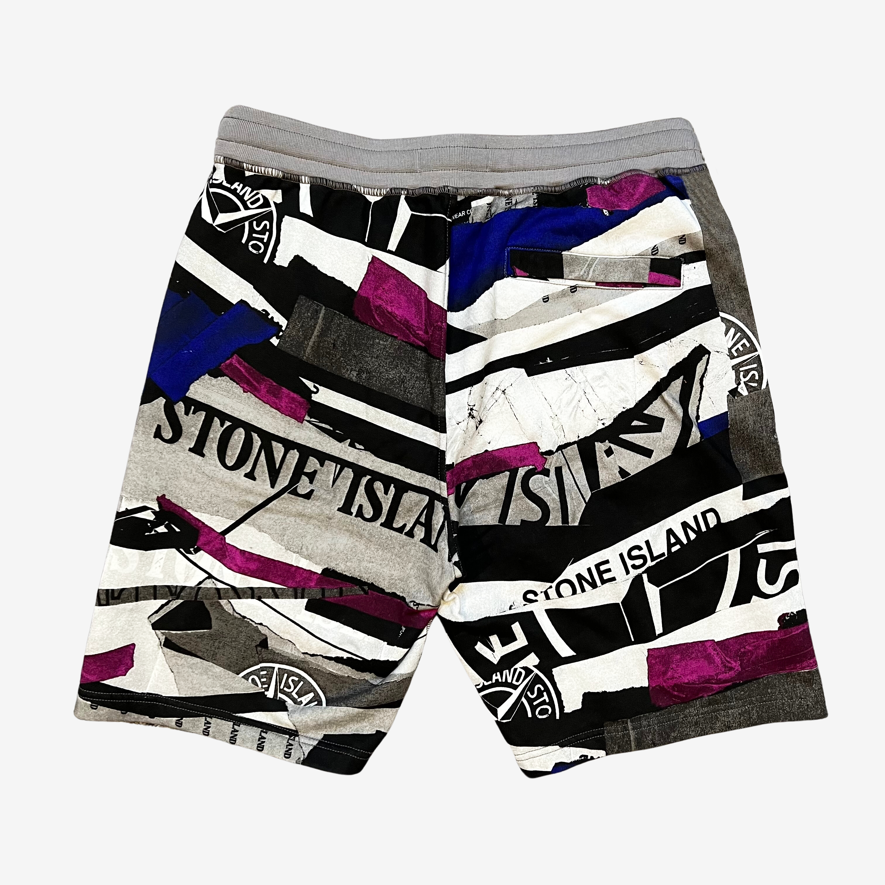 Stone Island Grey Purple Clockwork Bermuda Shorts 2
