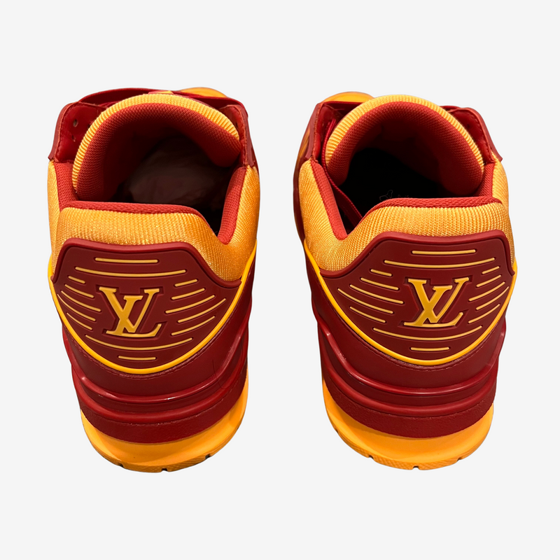 Louis Vuitton Orange Red Trainer Sneaker